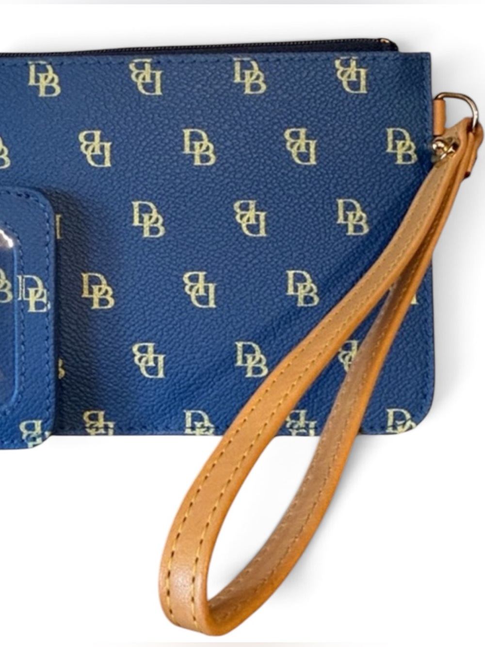 DOONEY & BOURKE signature DB monogram, cornflower blue wristlet,& ID card holder - Picture 4 of 13